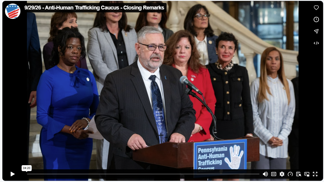 Senator Dush at anti human trafficking press conference: video